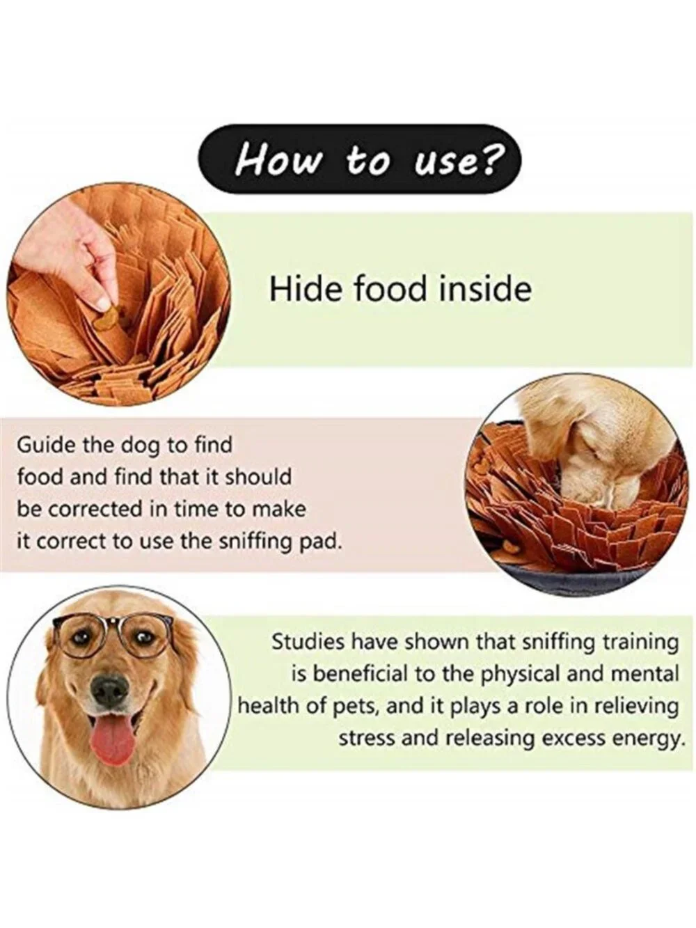 New Pet Snuffle Mat for Dogs, Interactive Feed Game for Boredom, Encourages